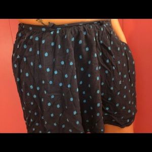 blue polka dot skirt